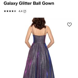 Betsy & Adam -glitter black gunmetal high low formal prom dress spaghetti straps